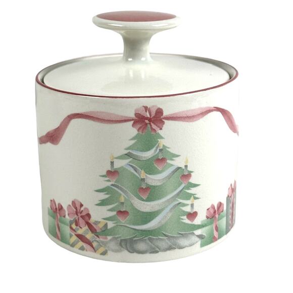 Sango Home for Christmas 1989 Korea Gold Mark #3321 Sugar Bowl with Lid - Picture 3 of 9